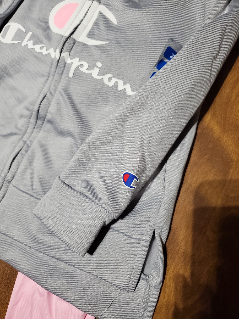 Champion Girls' Gray Hoodie & Pink Leggings Set - Picture 3 of 5